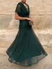 Floral Print High Waist Pleat Party Dress Elegant Women Bat Sleeve Swing Party Dress Female Chest Low Cocktail A-Line Dress HPSW_ecoleips.com
