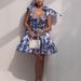 Women's Elegant Floral Print Tie Belt Bodycon Mini Dress – French Style Fall Party Gown 2026_ecoleips.com