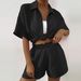 Summer Women's Fashion Set: Shorts, Short Sleeve Top, Button Cardigan, Casual Outfit_ecoleips.com
