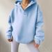 Women's Oversized Hooded Sweatshirt V-Neck Long Sleeve Casual Pullover Sporty Loungewear For Fall & Winter_ecoleips.com