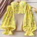 Elegant Floral Puff Sleeve Blouse - Chic Off-Shoulder Top For Women, Sweet & Stylish Long Sleeve Shirt, Versatile For Office & Casual Wear_ecoleips.com