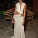 Verve 2025 New Women's Hollow Knot Slit Deep V-neck Irregular Dress_ecoleips.com