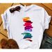 European And American Cross-border Foreign Trade Wholesale Clothing, Colorful Nail Polish Round-neck Plus-size_ecoleips.com