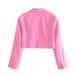 ZA Women's Short Blazer With Collar + Wide Pleated Mini Skirt Fashion Set_ecoleips.com