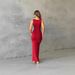 Women's High-End Temperament Long Dress European American Style Spring Summer 2024 One Shoulder Slim Solid Color French Style_ecoleips.com