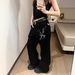 Women's Clothing Plus Size Slogan Letter Oversized Patchwork Jeans Trendy Curved Blade Pants Sexy English Style Fashion Denim_ecoleips.com