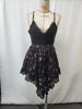 Women's Western-Style Retro Denim Dress With Floral Print, Irregular Hem, And Strapless Design_ecoleips.com