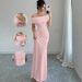 Women's Sleeveless Off-Shoulder Bodycon Dress Slim Fit Elegant Sexy Fashionable_ecoleips.com