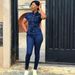 Foreign Trade African Women's Fashion Casual Denim Jumpsuits, In-stock From Source Manufacturer_ecoleips.com