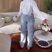 Women's Clothing Hollow Diamond Overalls Multi Pocket Stretch Jeans For Women_ecoleips.com