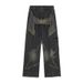 European American Trendy Slim Jeans For Women, Autumn And Winter Vintage Design With Star Patches, Distressed_ecoleips.com
