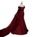 Wine Red Fishtail Evening Gown Off Shoulder Light Wedding Dress For Women Annual Meeting Host Vocal Music Exam Evening Dress New Style_ecoleips.com