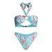 Women's Halter Neck Bikini Set With Printed Tulle Skirt Sexy Two Piece Swimsuit For Spring/Autumn Summer Winter_ecoleips.com