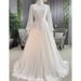 Women's Clothing Elegant Modest Muslim Wedding Dress With High Neck & Long Sleeves – Ivory White Chiffon Gown For Brides (US2-US16)_ecoleips.com