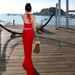 Resort Style Sexy Hot Girl Women V-Neck Halter Camisole High Waist Patchwork Long Skirt Two-Piece Set_ecoleips.com