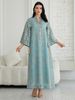 Elegant Embroidered Abaya Dress With Sheer Lace & Sequins – Modest Islamic Maxi Gown For Women, Flowy Bell-Sleeve Dubai Style Long Dress_ecoleips.com