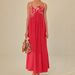 Sweet Style Embroidered One-shoulder Strap Dress Goldfish Pattern High Waist Loose Long Summer Dress For Women_ecoleips.com