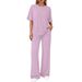 Women's Two Piece Summer Casual Set Short Sleeve Loose T-Shirt And Pants Travel Wear_ecoleips.com