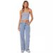Retro Low Rise Straight Leg Jeans Women's Casual Slim Fit Washed Hot Girl Trendy Versatile Denim Jeans_ecoleips.com