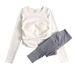 New Yoga Suit Women's Suit With Chest Pad Tight Bottom Shirt Pleated Slimming Running Fitness Top Long Sleeve_ecoleips.com
