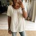Spring/Summer Women's Solid Color Top With Lace Trim Hollow Out Fashion Short Sleeve New Arrival Wish_ecoleips.com