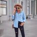 Women's Clothing New Light Colored Slim Denim Long Sleeve Shirt For Women_ecoleips.com
