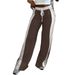Women's High-Waisted Wide-Leg Pants | Black & White Contrast Flowy Drapery | INS Style Straight-Leg Lounge Palazzo Trousers_ecoleips.com