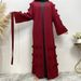 Muslim Fashion Women's Loose Cardigan With 3D Floral Tie Robe 1623_ecoleips.com