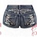 Betty Women's Cartoon Embroidered Rhinestone Denim Shorts Light Blue Sexy Jeans Factory Direct Wholesale Bottoms_ecoleips.com