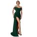 Sequin Mermaid Evening Gown Strapless High-Waist Party Dress with Slit for Women XS-XL Polyester-Spandex Blend 16 Colors_ecoleips.com