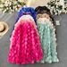 Women's Clothing Three Dimensional Flower Skirt Mid Length Fairy Skirt High Waist Versatile Age Reducing Temperament Mesh Skirt_ecoleips.com