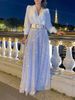 Women's Clothing Long Sleeved Elegant Waist Slimming Deep V Neck Wide Leg Pants Suit Does Not Include A Belt_ecoleips.com