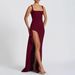 Women's Evening Gown Sexy Fashionable Halter Neck Backless High Slit Dress_ecoleips.com