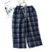 2026summer Couple 100% Cotton Crepe Cloth Shorts Multicolor Large Size Loose Plaid Men's Home Pants Cropped Pants Ladies Bottoms_ecoleips.com
