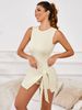 Two-Piece Sports Skirt - Anti-Slip Slim Fit Yoga Tennis Dress With Back Tie Detail Workout Gym Running Skirt_ecoleips.com