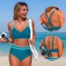 Women's Clothing High-Elasticity Bikini Set – Quick-Dry Nylon Blend (S-XL, Black/Teal/Orange)_ecoleips.com
