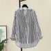 Aria Basics Aria Basics European And American Foreign Trade Cross-border Striped Loose-fitting Women's Outerwear, Regular Sleeves, Fashionable_ecoleips.com