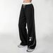 Women's Casual Wide Leg Sports Pants Spring/Autumn Loose Fitting Musical Note Print Fashionable Polyester_ecoleips.com