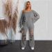 MX6120 Cross-Border Source New European And American Women's Fashion Casual Solid Color Distressed Loose Sweatshirt_ecoleips.com