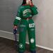 Women's Retro Letter Tracksuit Set Casual Two-Piece Outfit With Raglan Sleeve Cropped Sweatshirt And Jogger Pants_ecoleips.com