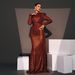 Verve Evening Sleeve Elegant Round Neck Sexy Slim Fit Long Sequin Party Bridesmaid Dress For Women_ecoleips.com