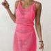 Women's Clothing Sexy Knitted Suspender Dress Waist V Neck Hollow Bikini Beach Dress_ecoleips.com