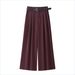 Women's Cargo Pants With Belt - Casual Utility Style Wide Leg Trousers, Multi-Pocket Comfort Fit Pants_ecoleips.com