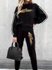 Women's Contrast Color Loose Two-Piece Suit Casual Sports Fashion Autumn Winter Printed Clothing Set_ecoleips.com