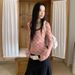 Deeptown Vintage Korean Style Plaid T-Shirts Women Pink Y2k Retro Long Sleeve Tees Harajuku Acubi Fashion Aesthetics Mesh Tshirt_ecoleips.com