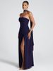Mozision Elegant Off-shoulder Sexy Maxi Dress Women Gown Scarf Collar Strapless Sleeveless Backless High Split Long Dress Female_ecoleips.com