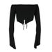 AC417 Cross-Border European American Women's Clothing 2024 Spring And Autumn Two-Way Wear Top With Bell_ecoleips.com
