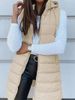K Solid Color Hooded Zipper Vest Coat For Women; Medium-long Length; Plus Size_ecoleips.com