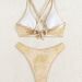 Women's Sexy Fashion Solid Color Back Crisscross Strap Bikini Set European American Style Swimwear Polyester Nylon Regular Fit_ecoleips.com