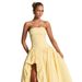 Summer New Arrival Women's Slim Waist Pleated Tutu Skirt Suspender Dress Fresh Temperament Solid Color Lace Low Cut 2025_ecoleips.com